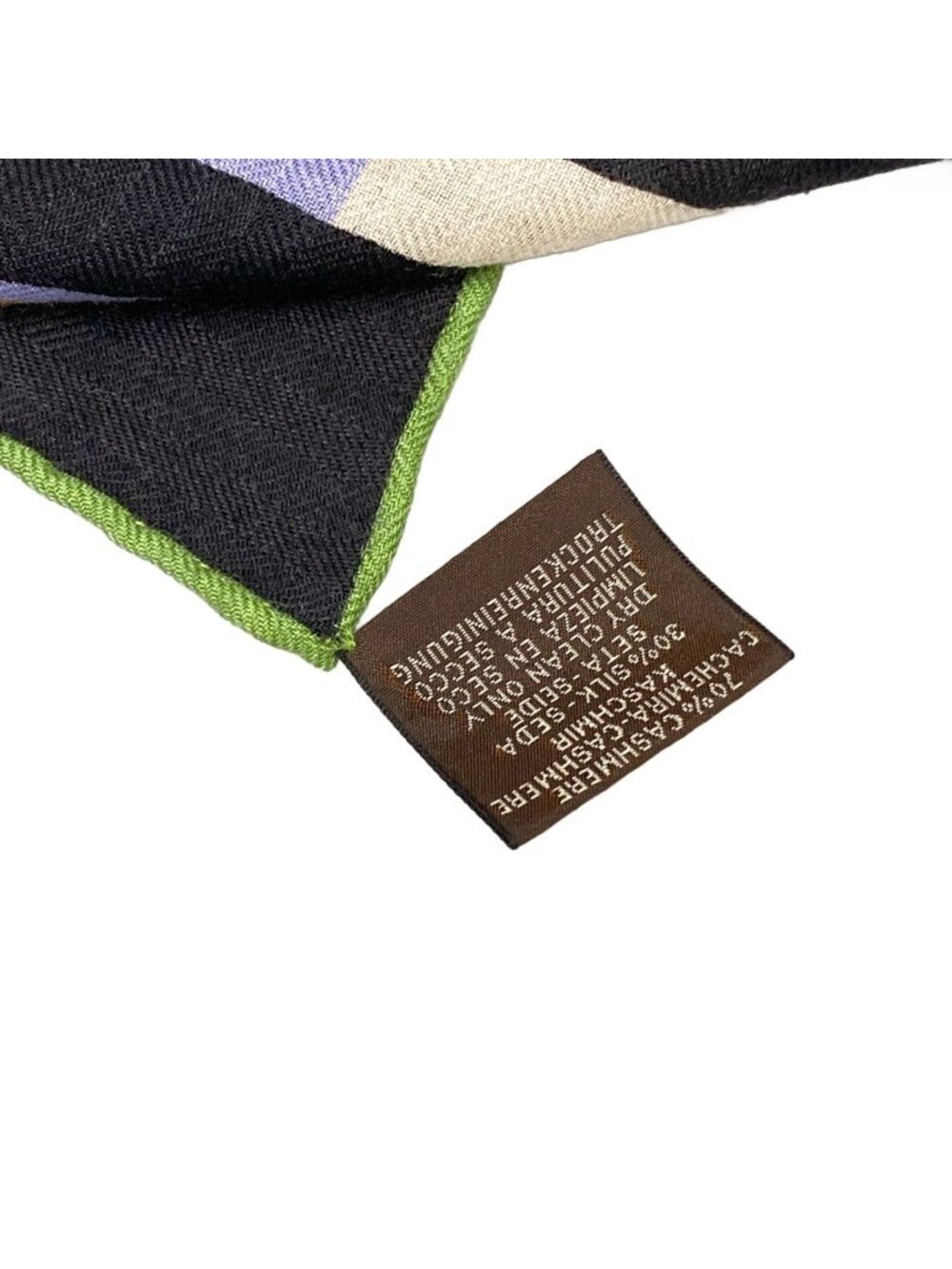 Hermes Shawl Carre Geant 140 Beige Black Multi Cashmere Silk Scarf - Picture 7 of 7